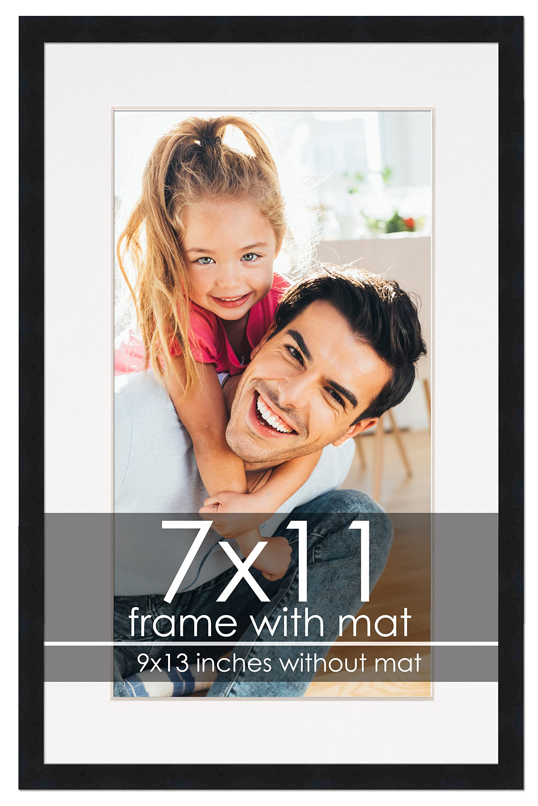 Amazon.com - 7x11 Frame with Mat - Black 9x13 Frame Wood Made to